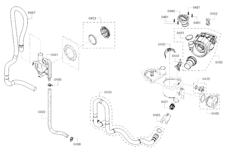 Pump Diagram and Parts List for SHS5AV56UC 01 Bosch Dishwasher