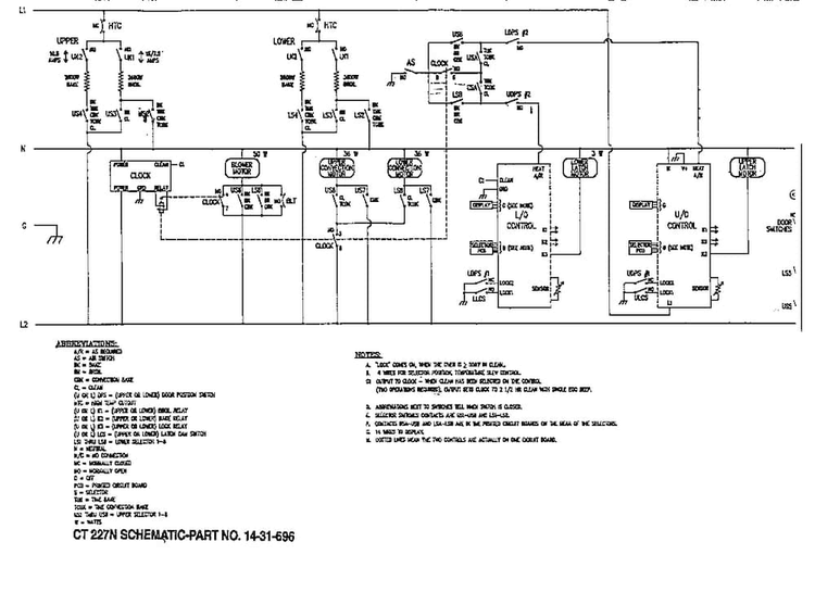 Wiring Diagram and Parts List for CT127N  Thermador Wall Oven