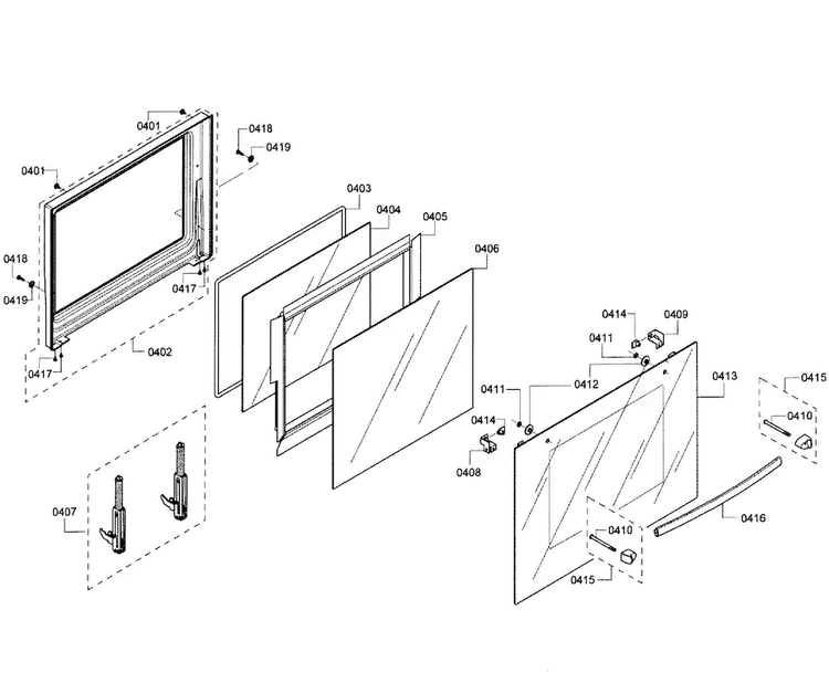 Door Upper Diagram and Parts List for HBL3560UC 09 Bosch Wall Oven