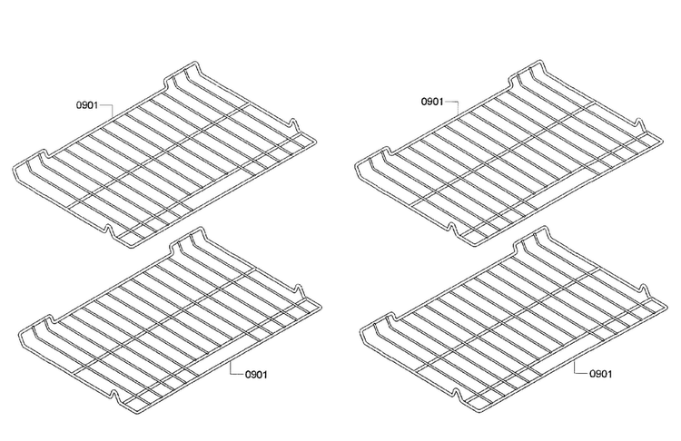 Shelves Diagram and Parts List for HBL5651UC 01 Bosch Wall Oven