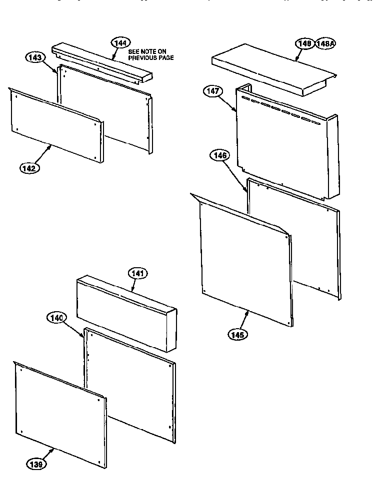 Panels And Trim Diagram and Parts List for PRSG304S  Thermador Range