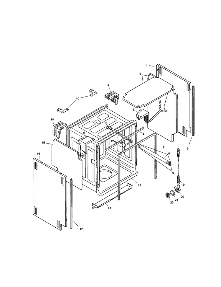 Tank Assembly Diagram and Parts List for SHU5314UC 12 Bosch Dishwasher