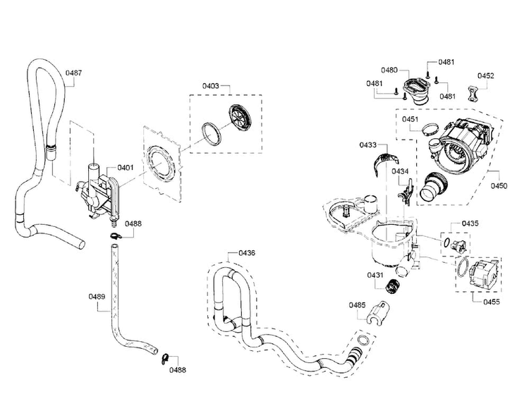 Pump Diagram and Parts List for SHX5AVF5UC 01 Bosch Dishwasher