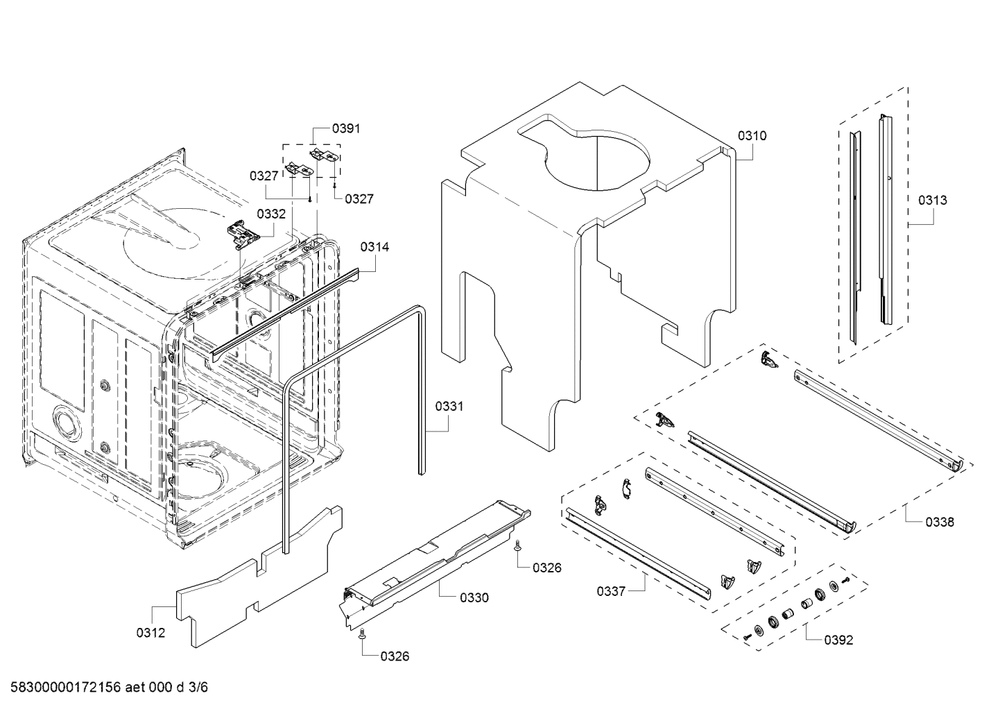 Diagram 3 Diagram and Parts List for SHP53T55UC-09  Bosch Dishwasher