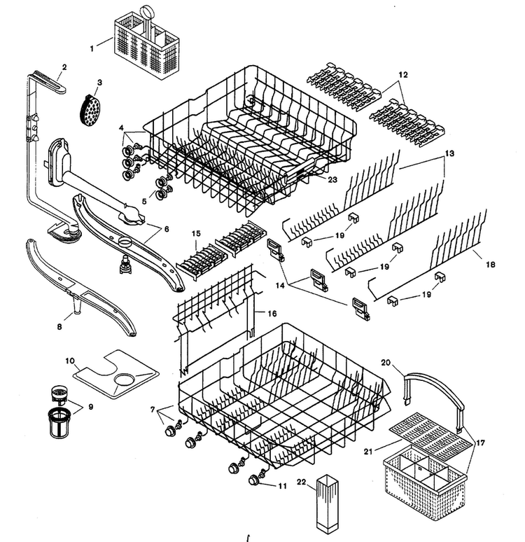 Racks Diagram and Parts List for SHU6806UC 06 Bosch Dishwasher