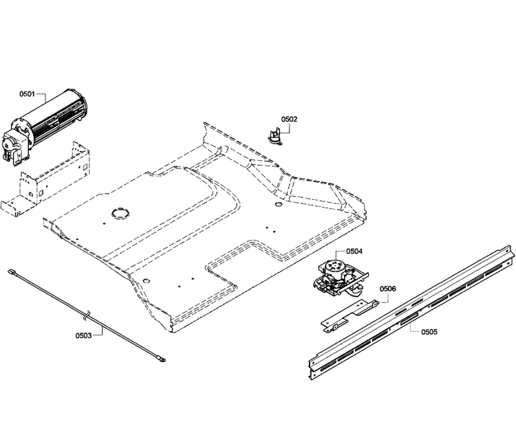 Fan Cooling Diagram and Parts List for HBL3550UC 09 Bosch Wall Oven
