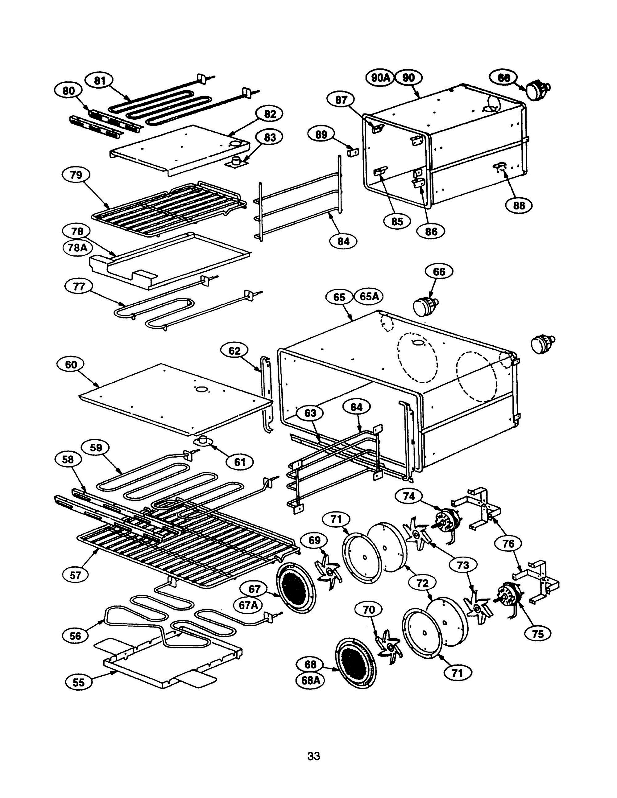 32 - CONVECTION OVEN Diagram and Parts List for PRDS484GD  Bosch Range