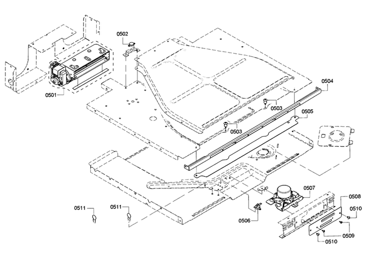 Latch Diagram and Parts List for HBLP651RUC 01 Bosch Wall Oven