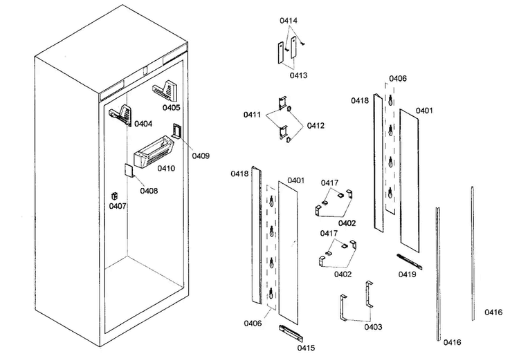 Lighting Diagram and Parts List for T30IR70NSP-03  Thermador Refrigerator