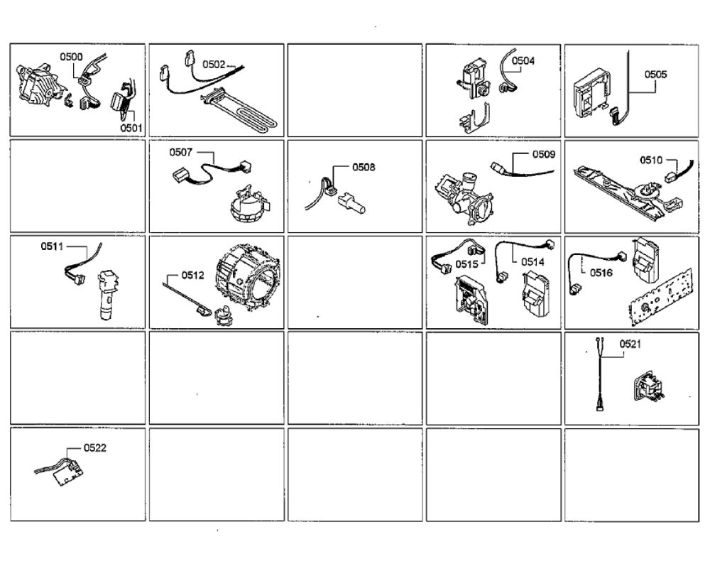 Cables Diagram and Parts List for WAT28401UC 09 Bosch Washer