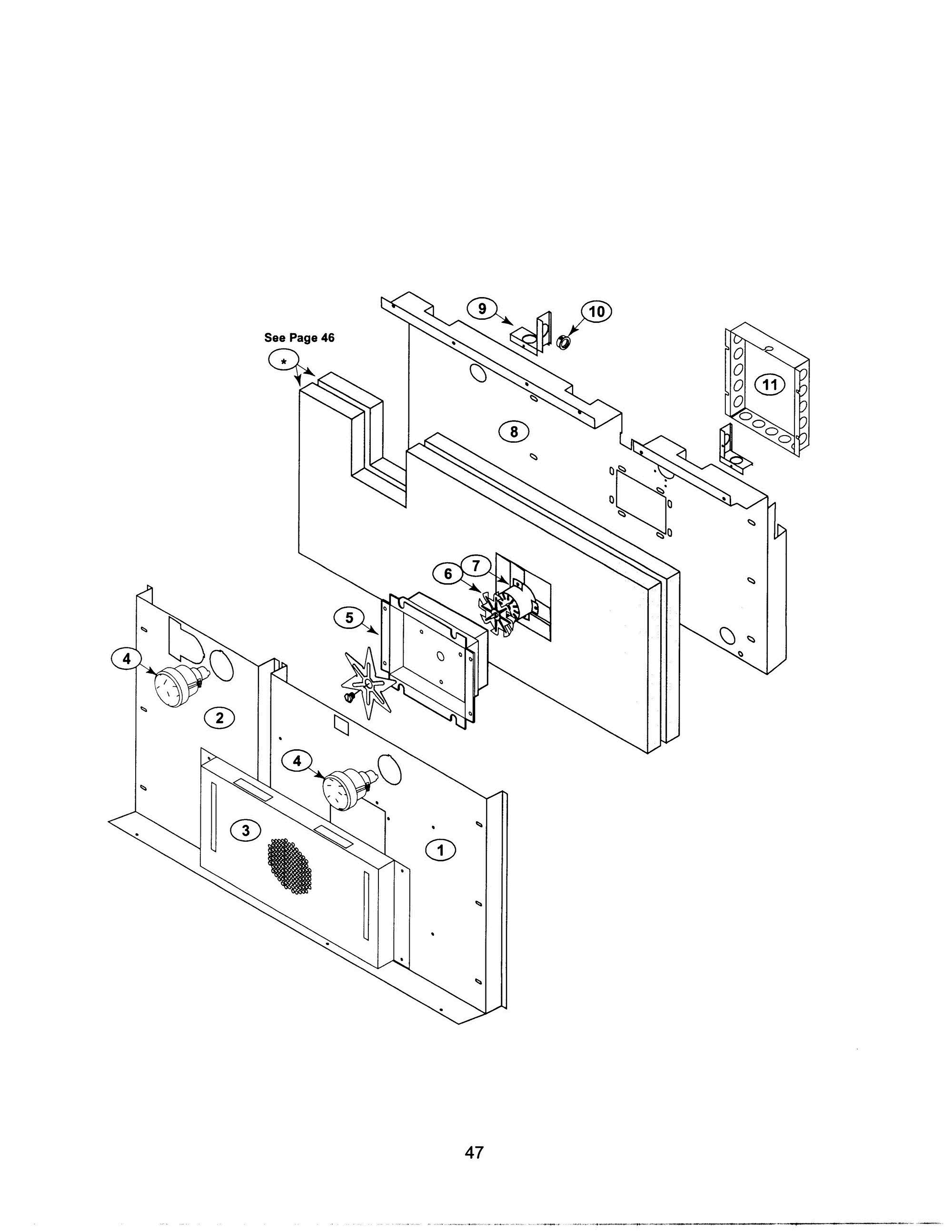 47 - BACK OVEN LINER Diagram and Parts List for PRG484GDUS  Bosch Range