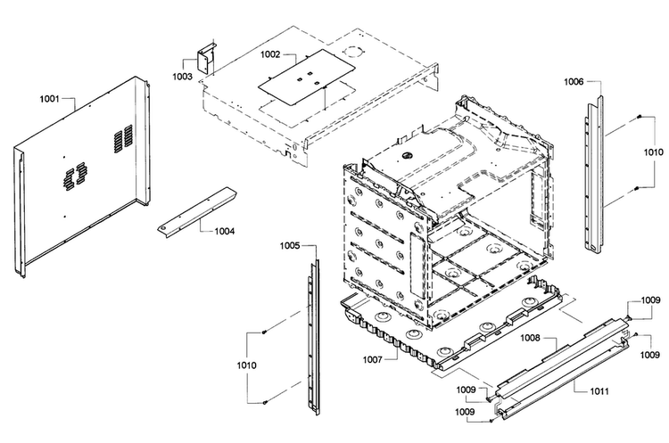 Frame Diagram and Parts List for HBL5720UC 08 Bosch Microwave