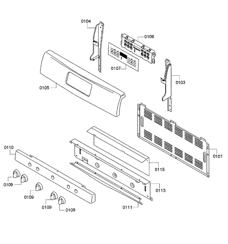 Control Panel Diagram and Parts List for HGS5053UC 12 Bosch Range
