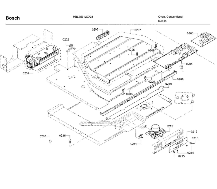Pcb Asy Diagram and Parts List for HBL5551UC 03 Bosch Wall Oven