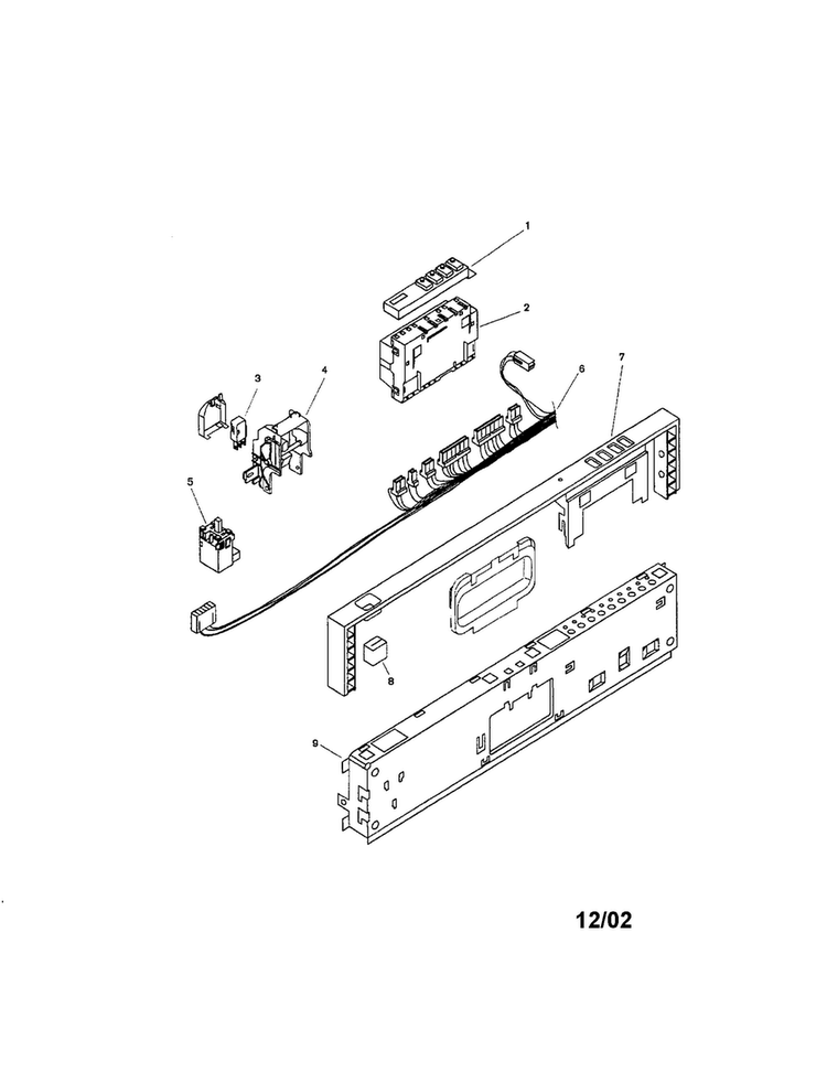 Fascia Panel Diagram and Parts List for SHU9912UC 06 Bosch Dishwasher