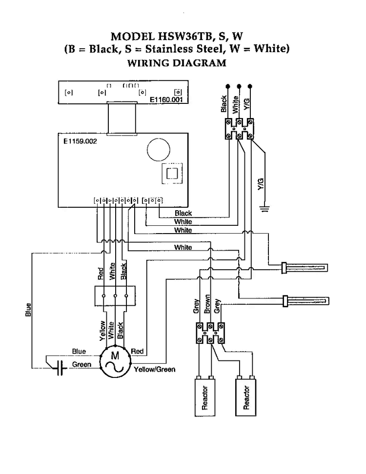 Wiring Diagram Diagram and Parts List for HSW  Thermador Range Hood