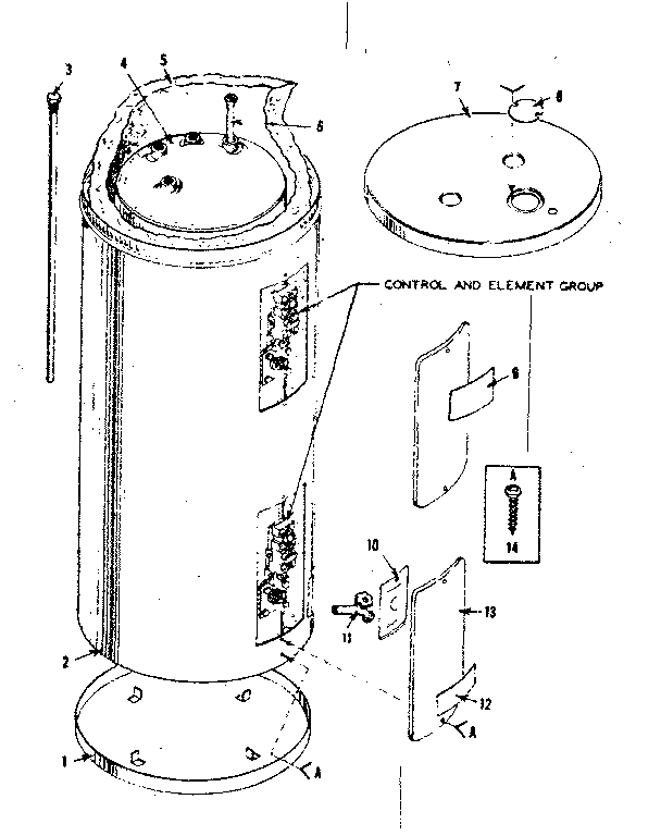 Replacement Parts Diagram and Parts List for 15327691X  Kenmore Water Heater