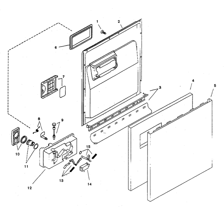Door Assy Diagram and Parts List for SHU3307UC 12 Bosch Dishwasher