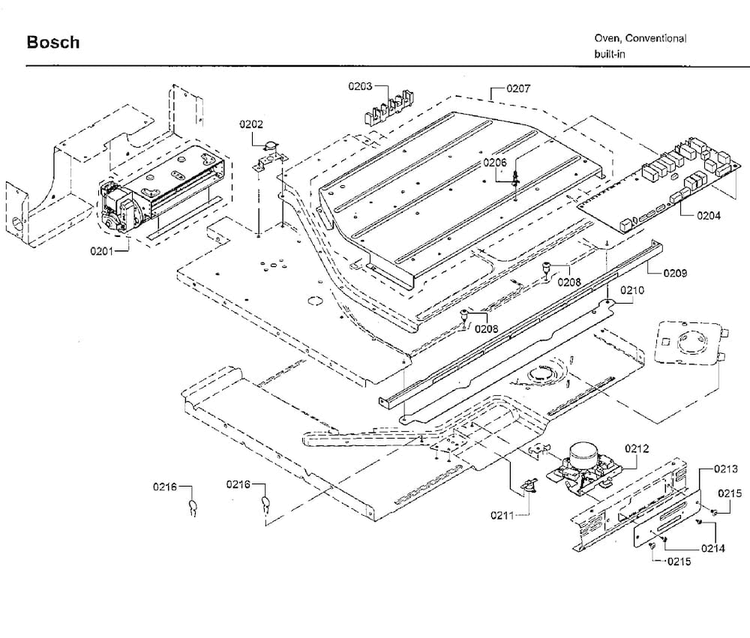 Latch Diagram and Parts List for HBL8752UCC 01 Bosch Microwave Oven Combo