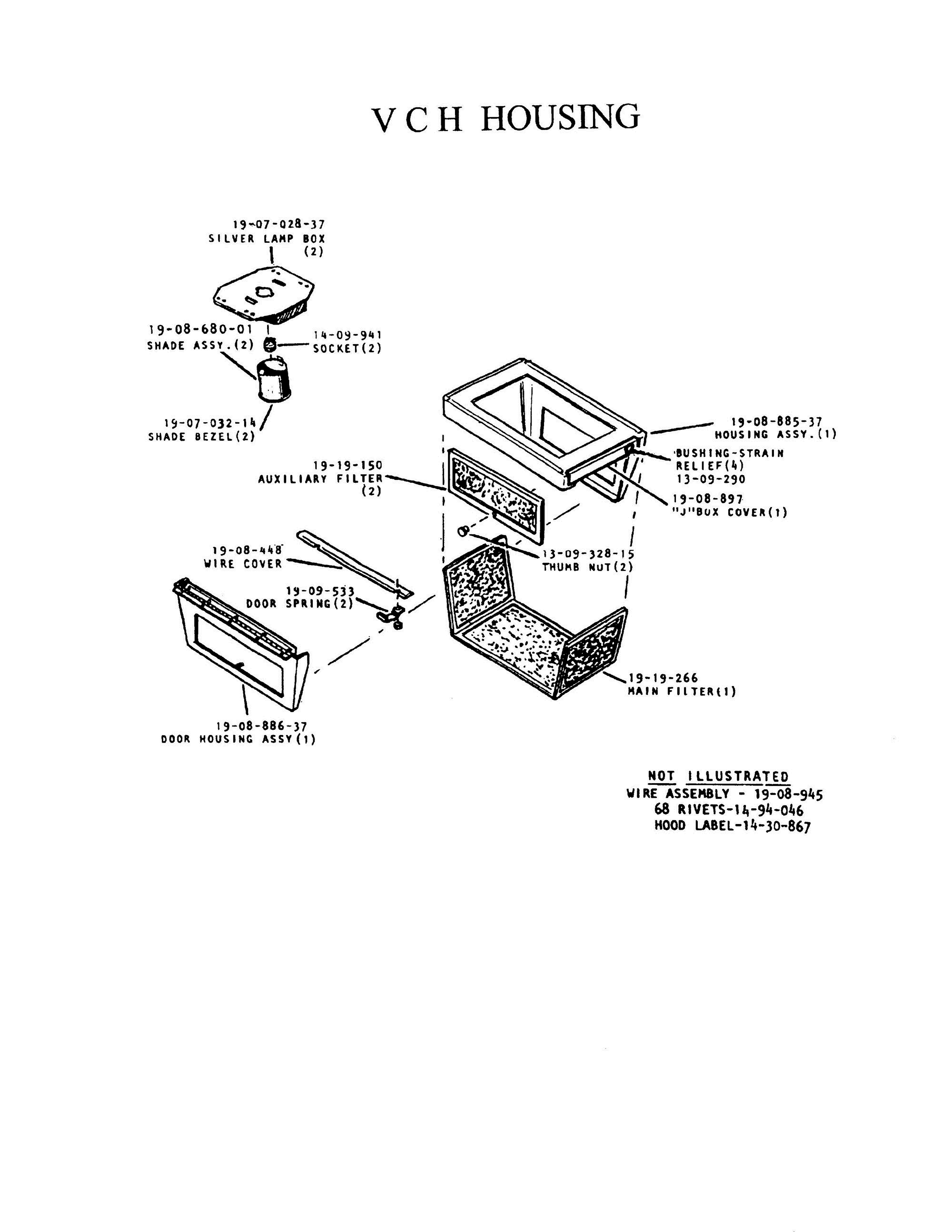 01 - HOUSING Diagram and Parts List for VCH36  Bosch Range Hood