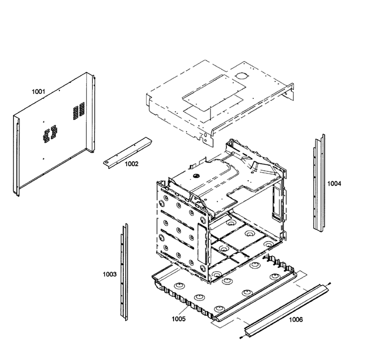 Cabinet Diagram and Parts List for HBL8750UC 02 Bosch Microwave Oven Combo