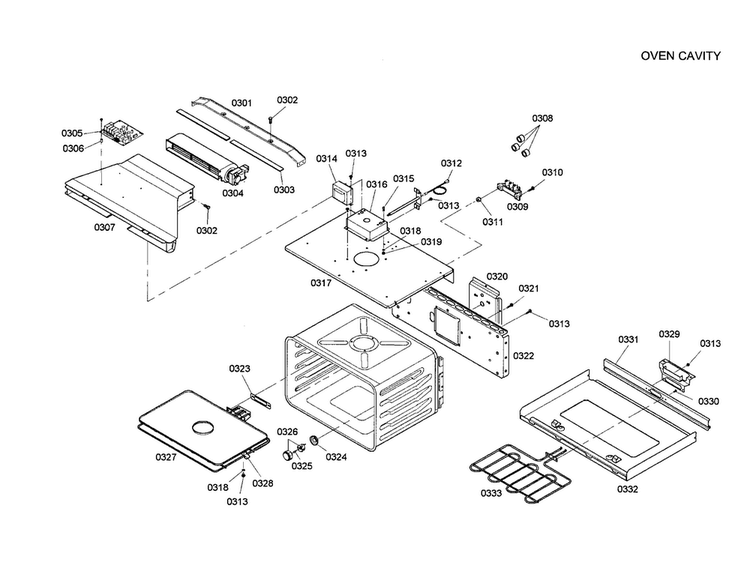 Oven Cavity Diagram and Parts List for HBN5035AUC 01 Bosch Wall Oven