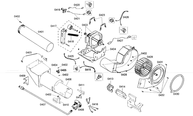 Motor/heater Diagram and Parts List for WTMC5521UC 05 Bosch Dryer