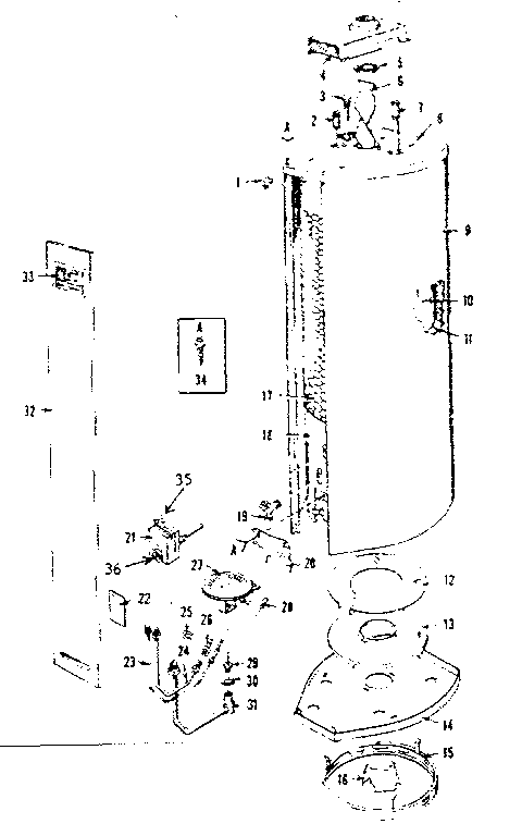 Replacement Parts Diagram and Parts List for 15333570  Kenmore Water Heater