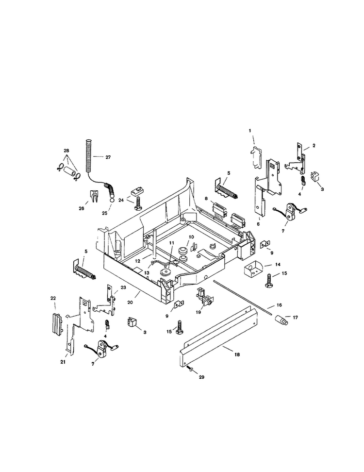 Base Diagram and Parts List for SHU5312UC 12 Bosch Dishwasher