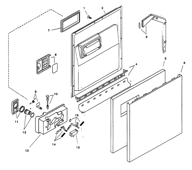 Door Assy Diagram and Parts List for SHU3306UC 11 Bosch Dishwasher