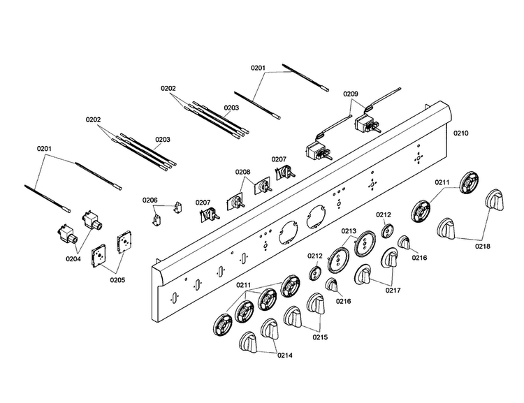 Controls Diagram and Parts List for PRD484EEHC 01 Thermador Range