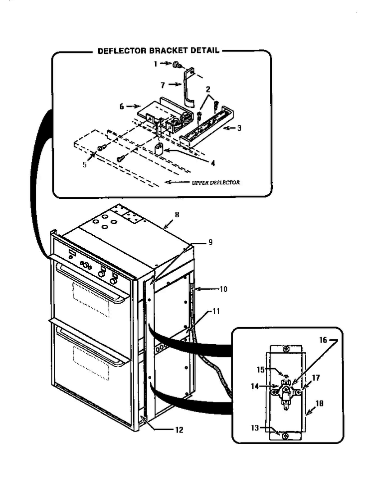 Main Body Diagram and Parts List for CT227N-01  Thermador Wall Oven