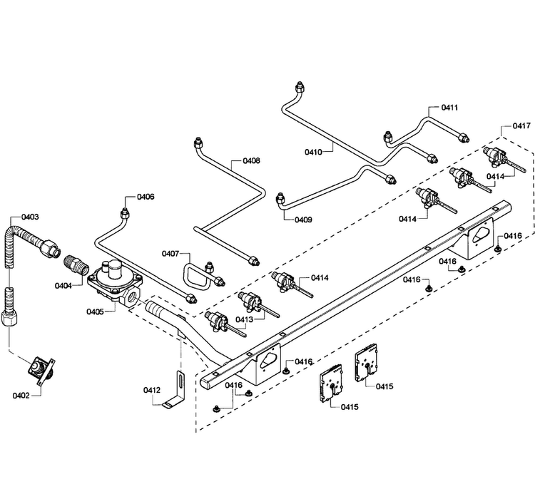 Manifold Assy Diagram and Parts List for PRD366GHU 11 Thermador Range