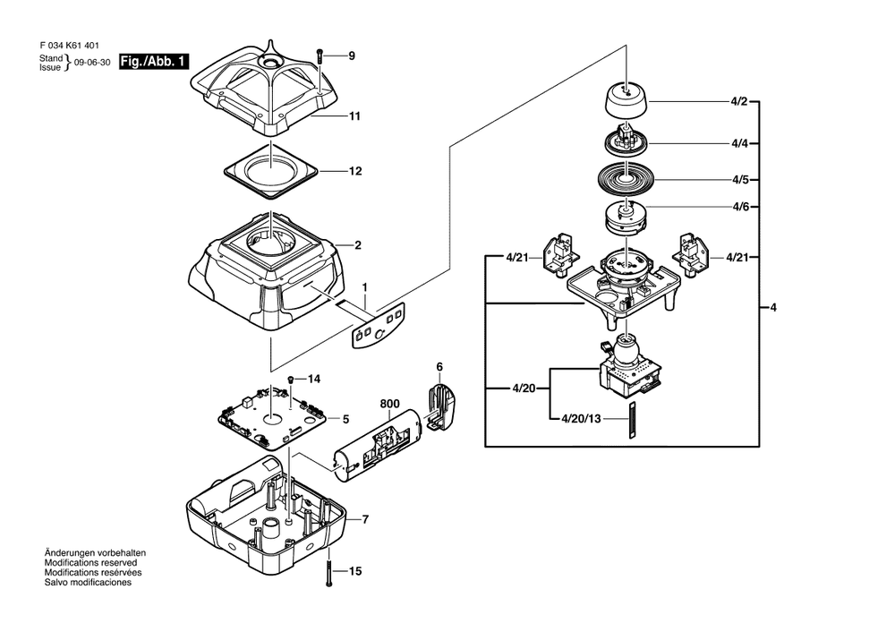 Diagram Diagram and Parts List for AL500H (Version 2)(F 034 K61 401) Bosch Laser Level