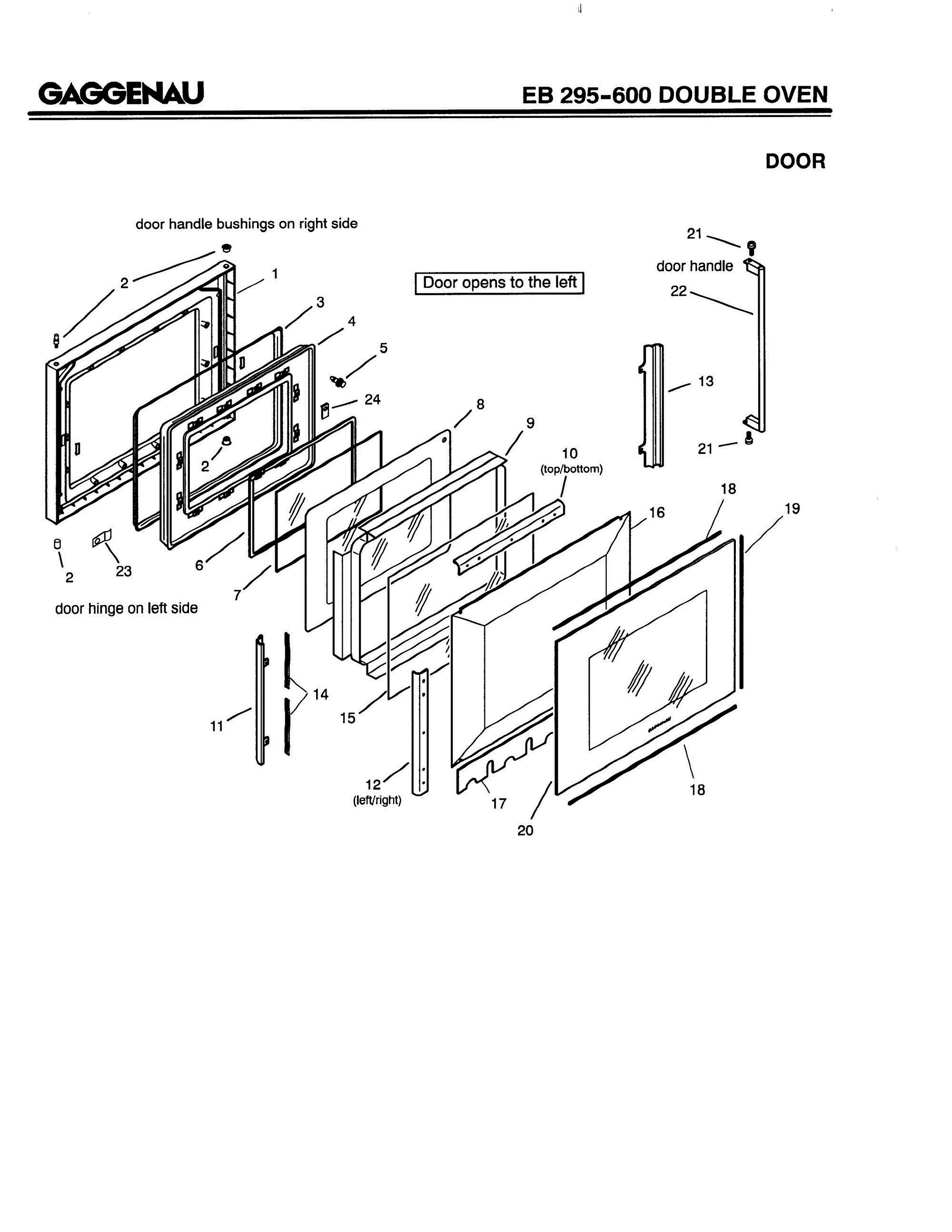 06 - DOOR Diagram and Parts List for EB295-600  Bosch Range