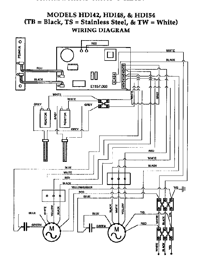 Section 1 Diagram and Parts List for HDI54  Thermador Range Hood