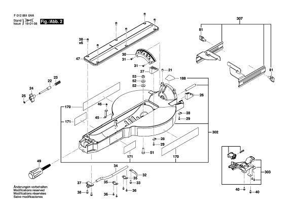 Bosch Spt88 (F0128810aa) 2 Diagram and Parts List for SPT88 F0128810AA Bosch Miter Saw