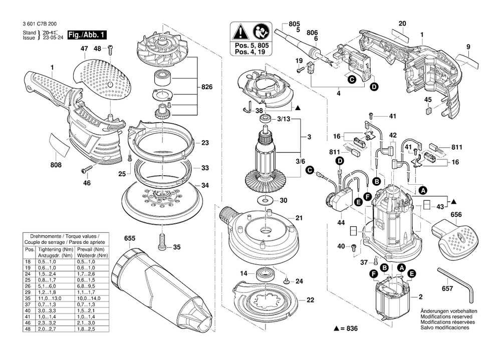Diagram Diagram and Parts List for GEX34-6 3 601 C7B 210 Bosch Orbital or Palm Sander