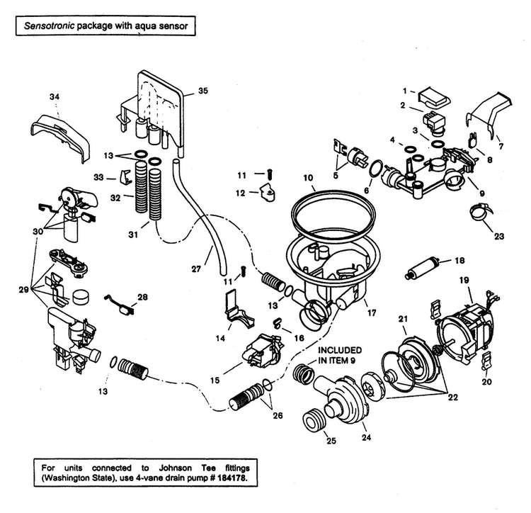 Component Assy Diagram and Parts List for SHU33AC06UC 14 Bosch Dishwasher