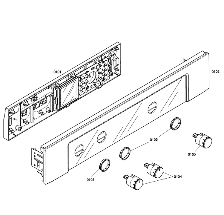 Control Panel Diagram and Parts List for HBL5620UC 01 Bosch Wall Oven