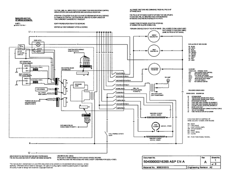 Wiring Diagram Diagram and Parts List for PRD484EEHC 01 Thermador Range