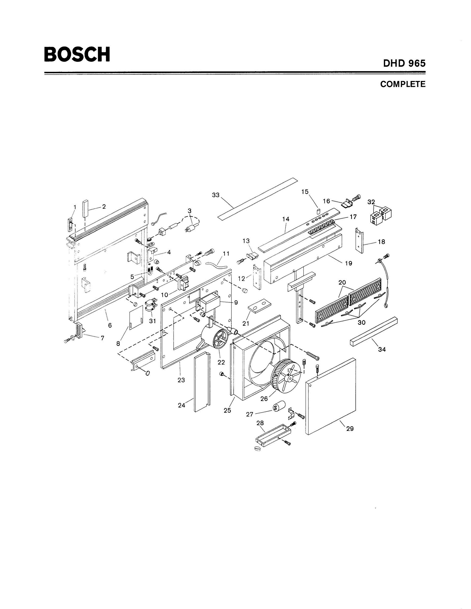 01 - COMPLETE Diagram and Parts List for DHD965  Bosch Range