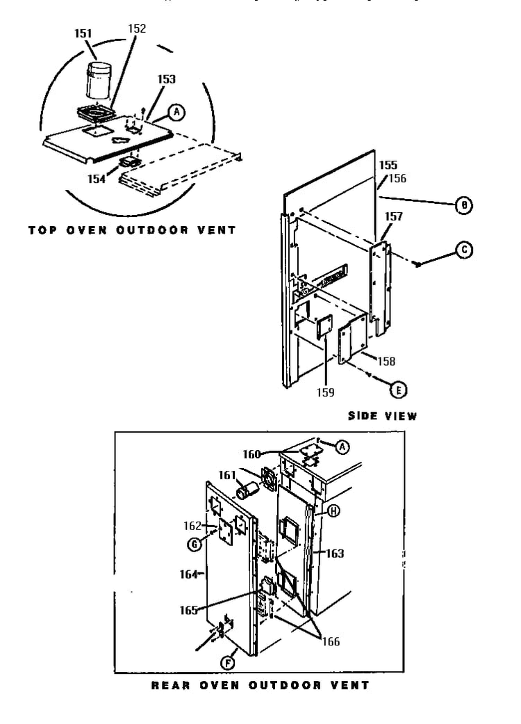 Main Body Covers Diagram and Parts List for CT227  Thermador Wall Oven