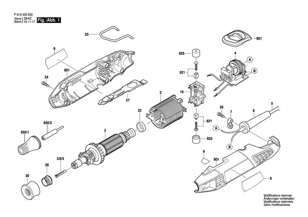 Diagram Diagram and Parts List for 4200 F 013 420 000 Bosch Router