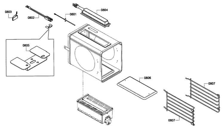 Smal Oven Diagram and Parts List for PRL486EDPG01  Thermador Range