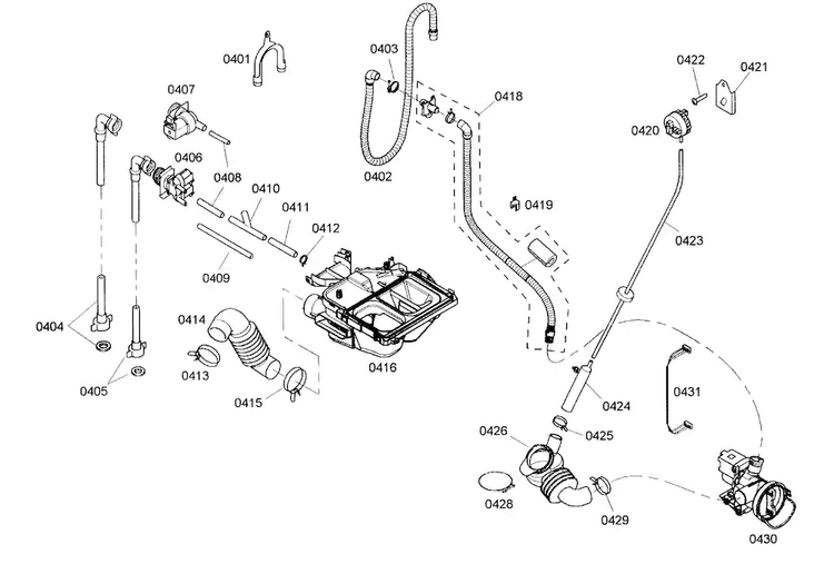 Dispenser Assy/pump Assy Diagram and Parts List for WFMC5301UC 13 Bosch Washer