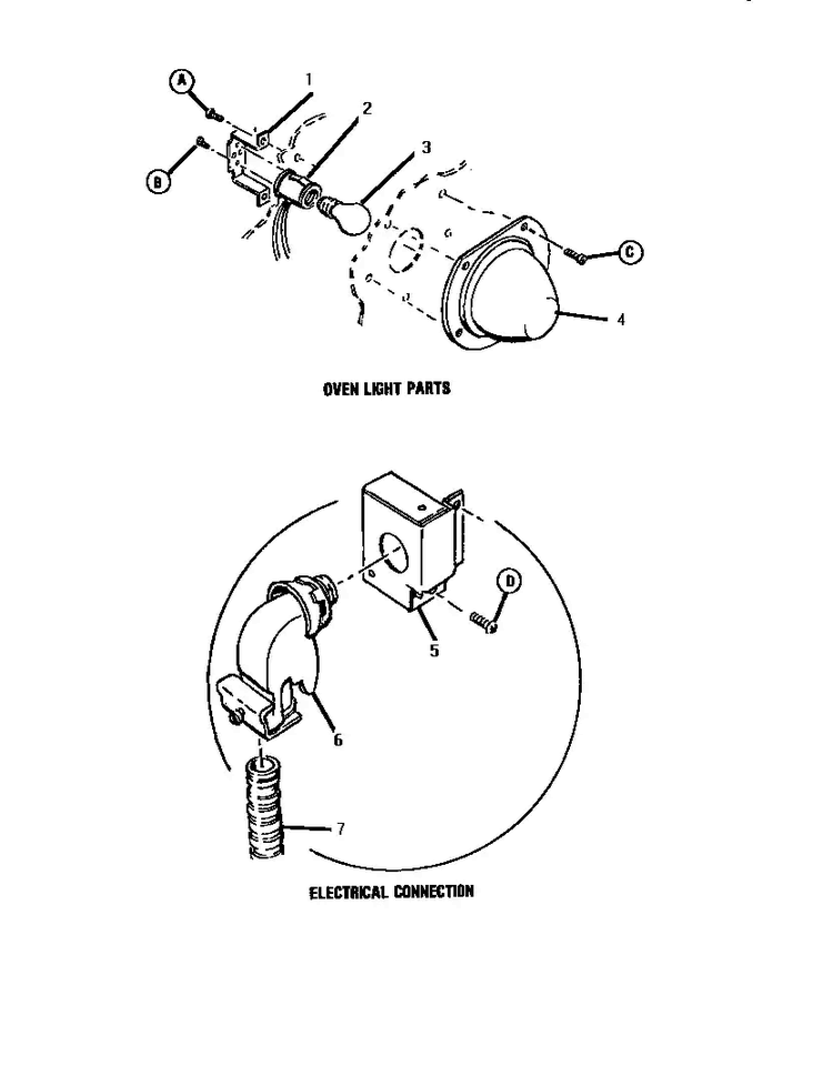 Oven Light/electrical Diagram and Parts List for GSC30CVWC  Thermador Range