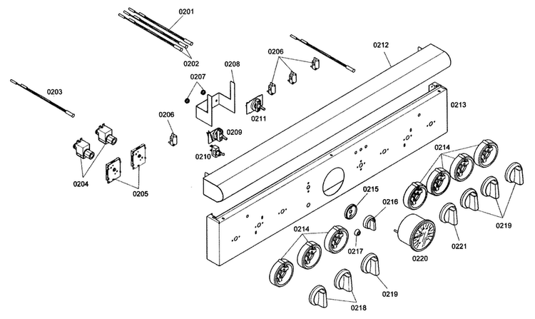 Control Panel Diagram and Parts List for PRG366EG01  Thermador Range