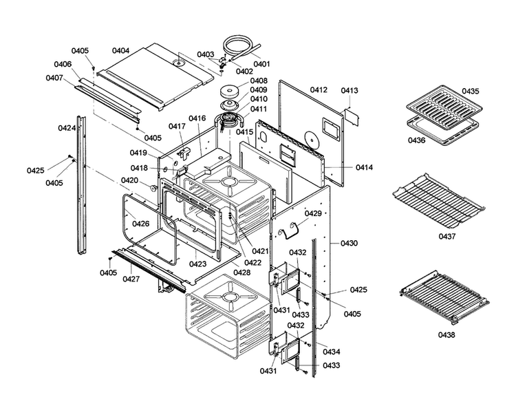 Frame Parts 1 Diagram and Parts List for HBN755AUC 02 Bosch Wall Oven