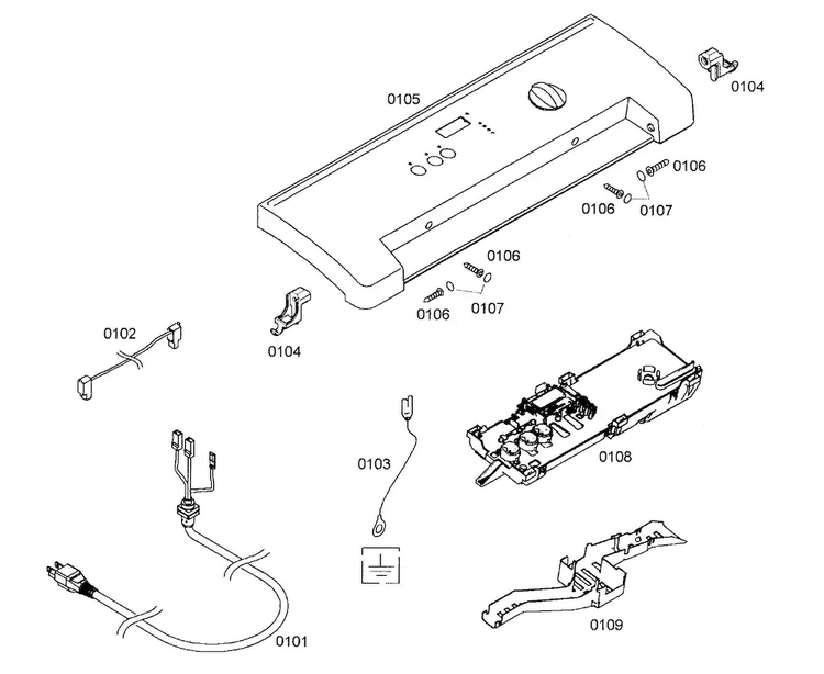Panel Assy Diagram and Parts List for WTMC5530UC 06 Bosch Dryer